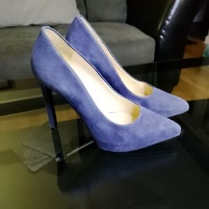 Nine West Women's Blue Suede Heels
